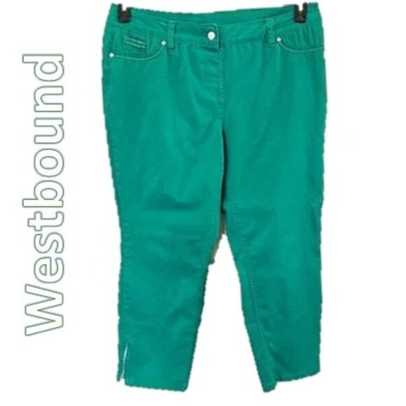 WESTBOUND Green Ankle Zip Jeans - 12 - Picture 1 of 8